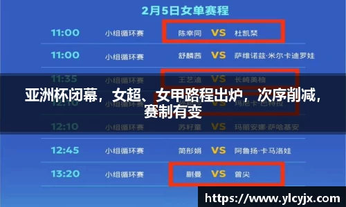 亚洲杯闭幕，女超、女甲路程出炉，次序削减，赛制有变